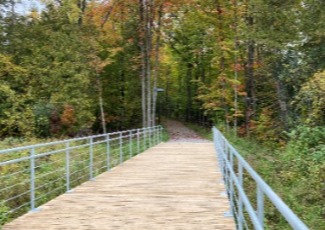 Bridge leading to park trail