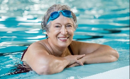 Woman in a pool