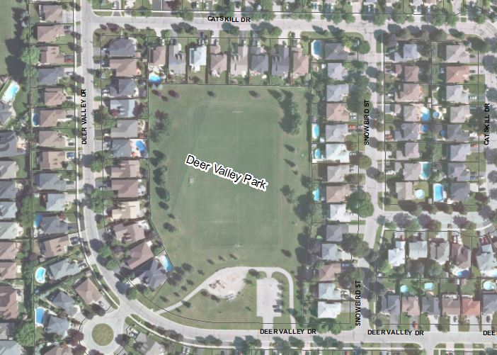 Aerial view of Deer Valley Park