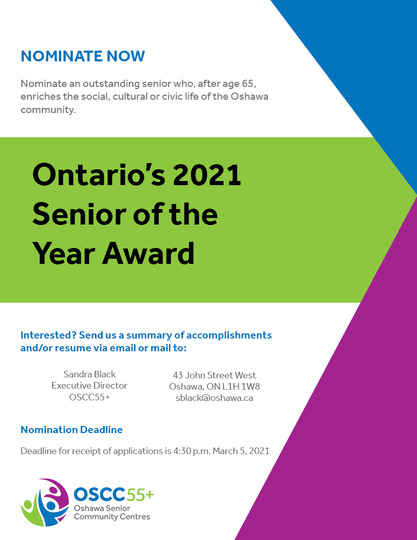 OSCC 55+ 2021 Senior of the Year Nomination