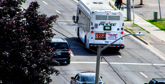 Durham Transit bus driving 