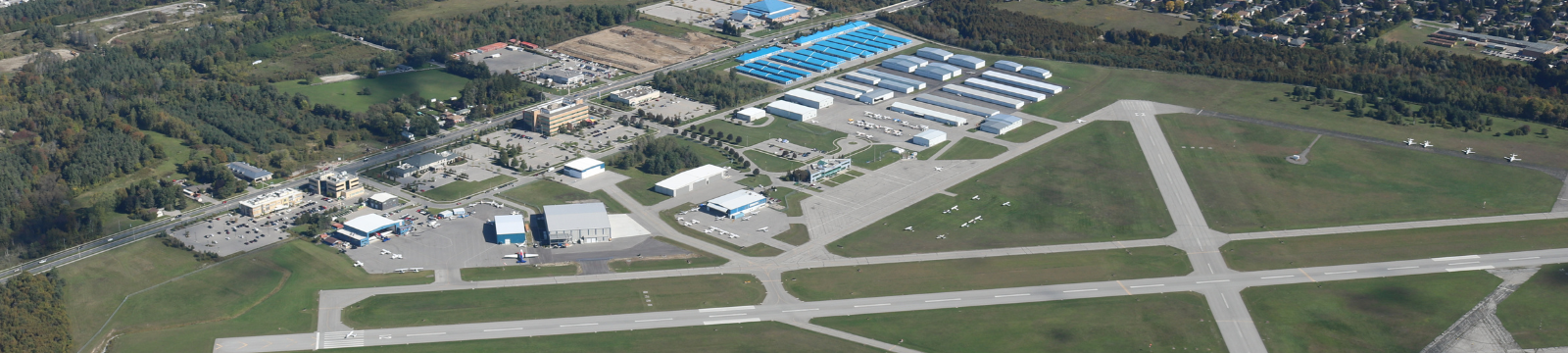 Aerial photo of the Oshawa Executive Airport