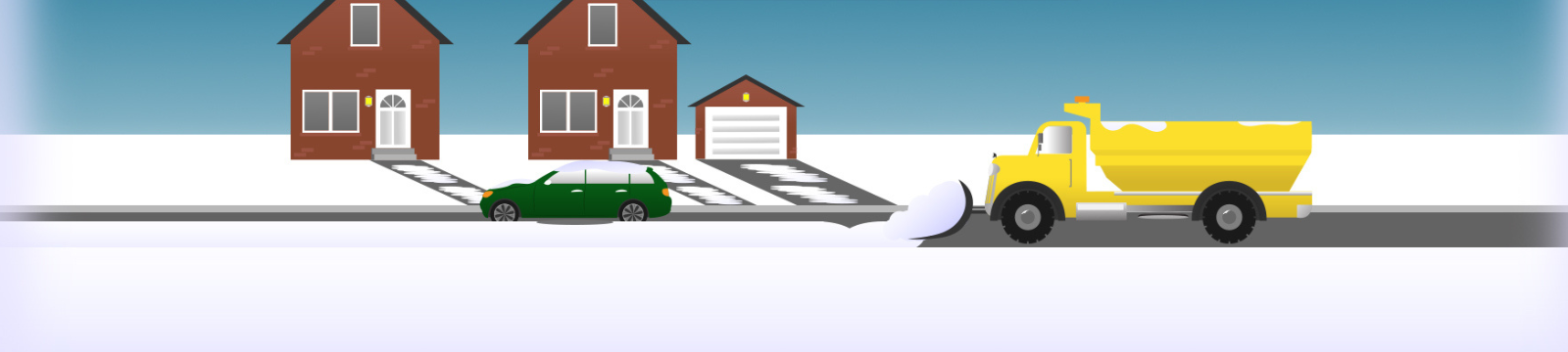 Snow plow unable with car in its way