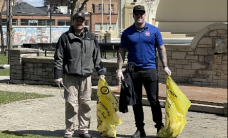 Volunteers cleaning Memorial Park in Oshawa