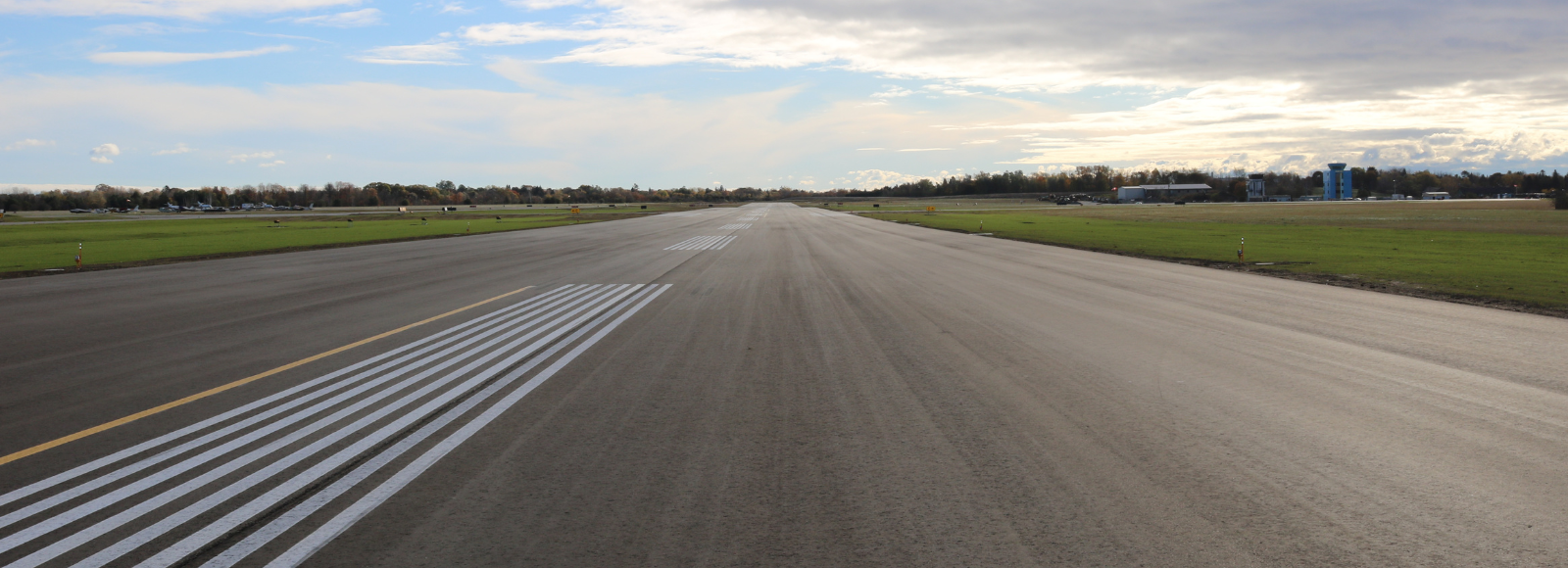 The runway at the Oshawa Executive Airport