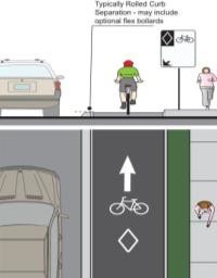One-Way Raised Cycle Track