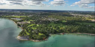 Aerial view of Oshawa lakefront