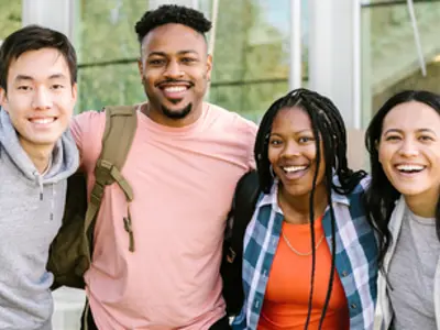 students standing together