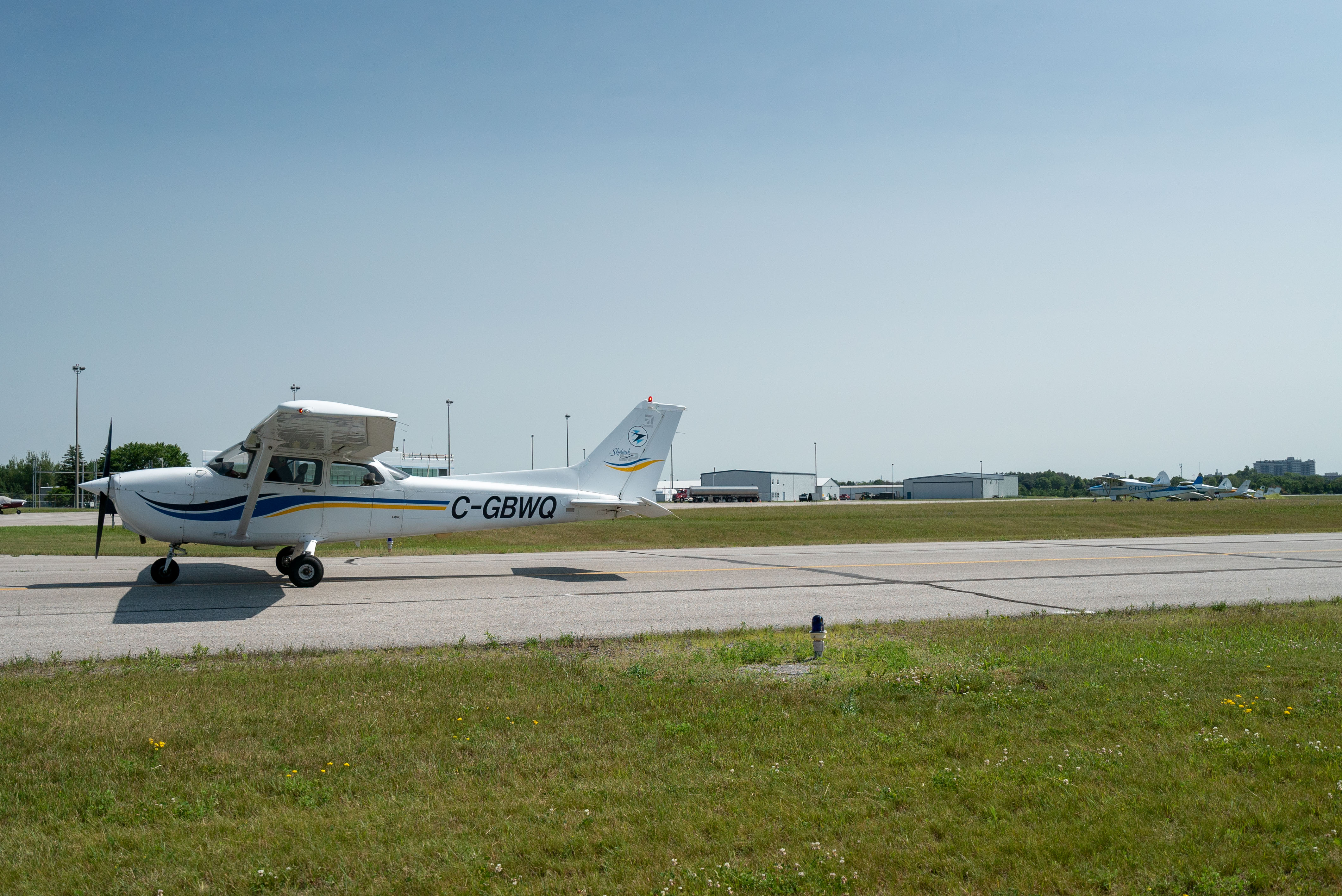 plane on the runway for take off