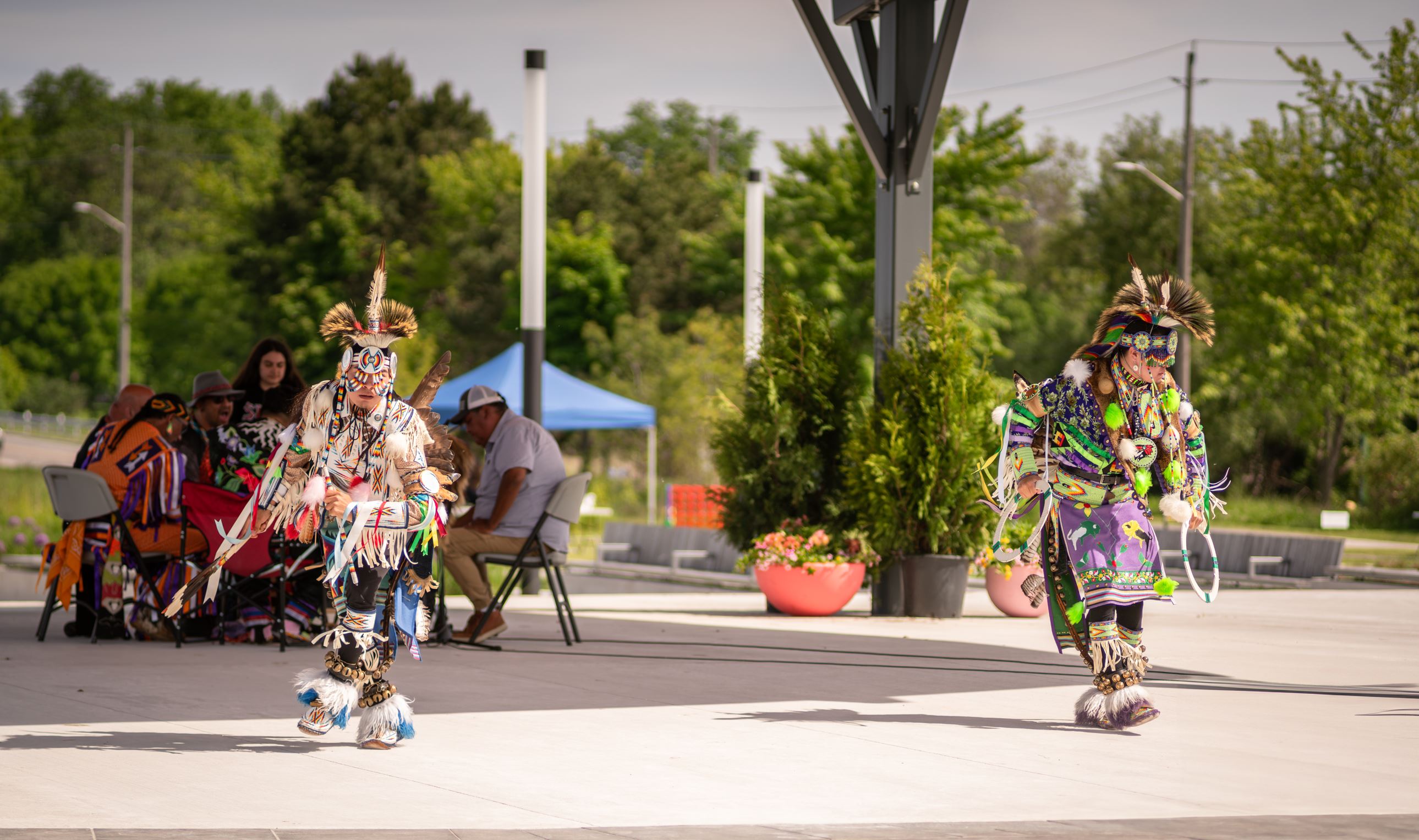 Chicken Dancers on stage at Indigneous Cultural celebration