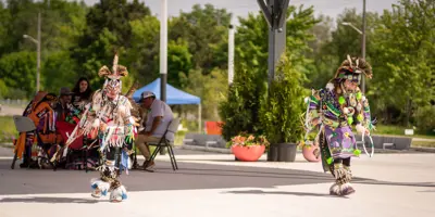 Chicken Dancers on stage at Indigneous Cultural celebration