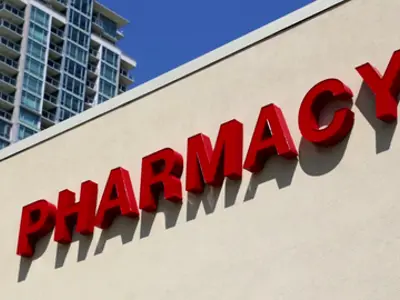 Retail sign on wall