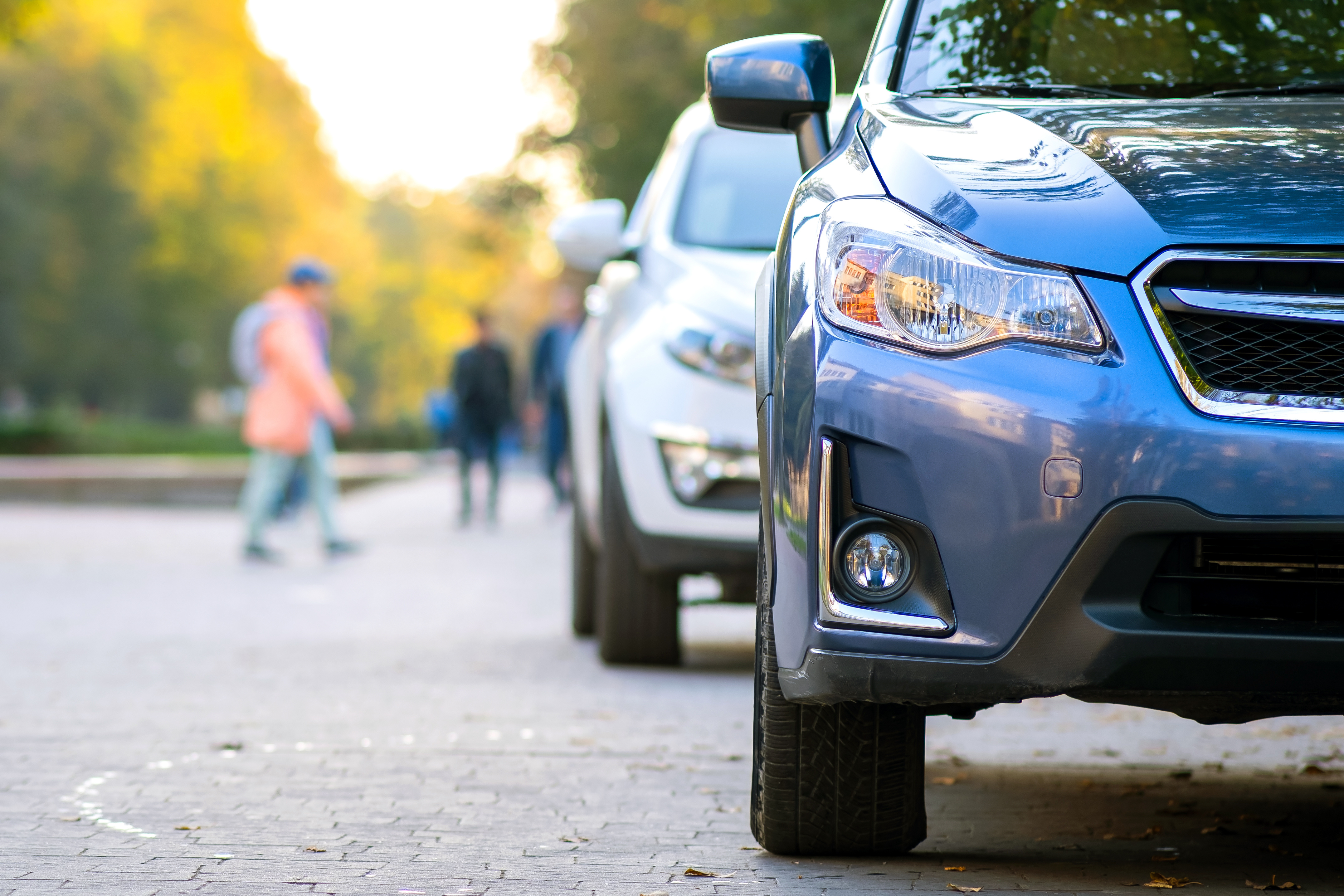 Vehicles parked on a street