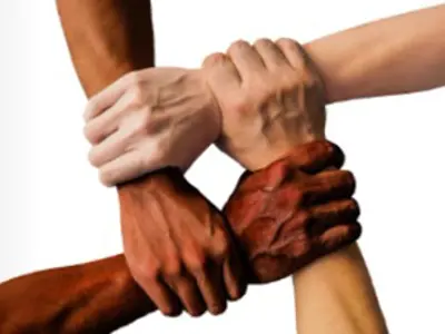 hands linked together