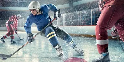 Illustration of person playing hockey