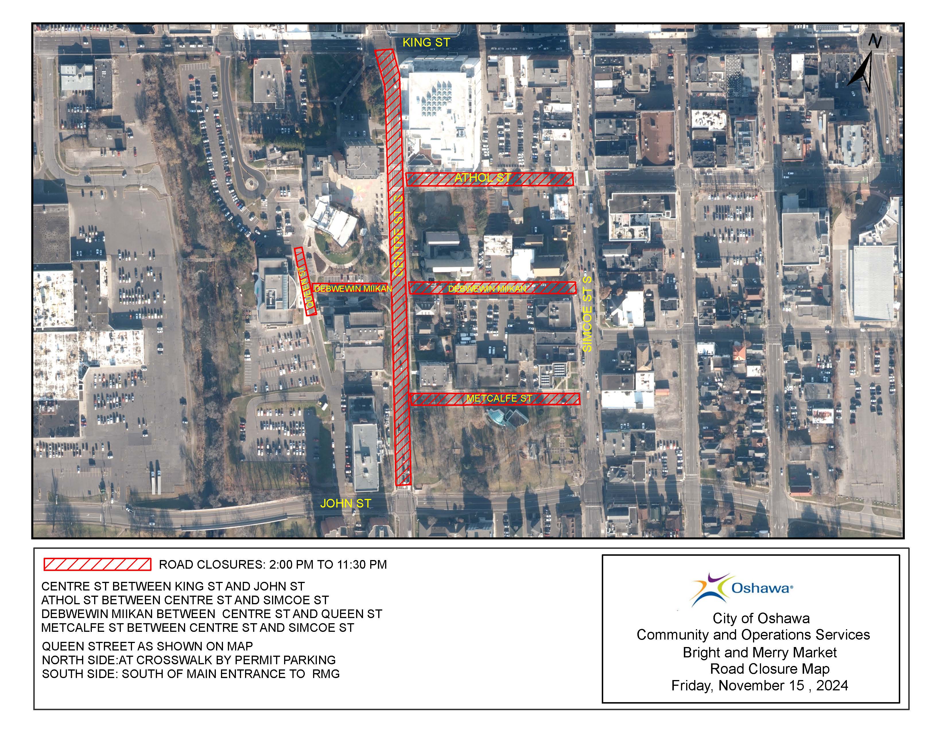 Bright and Merry Market and Tree Lighting road closures