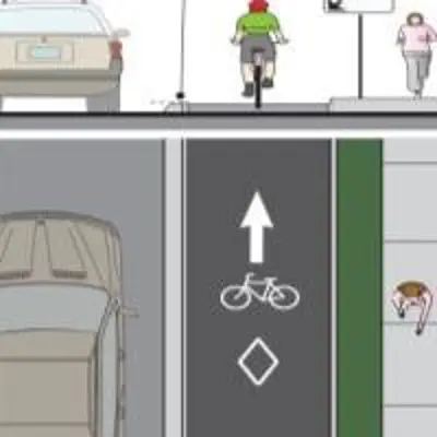 One way raised cycle track