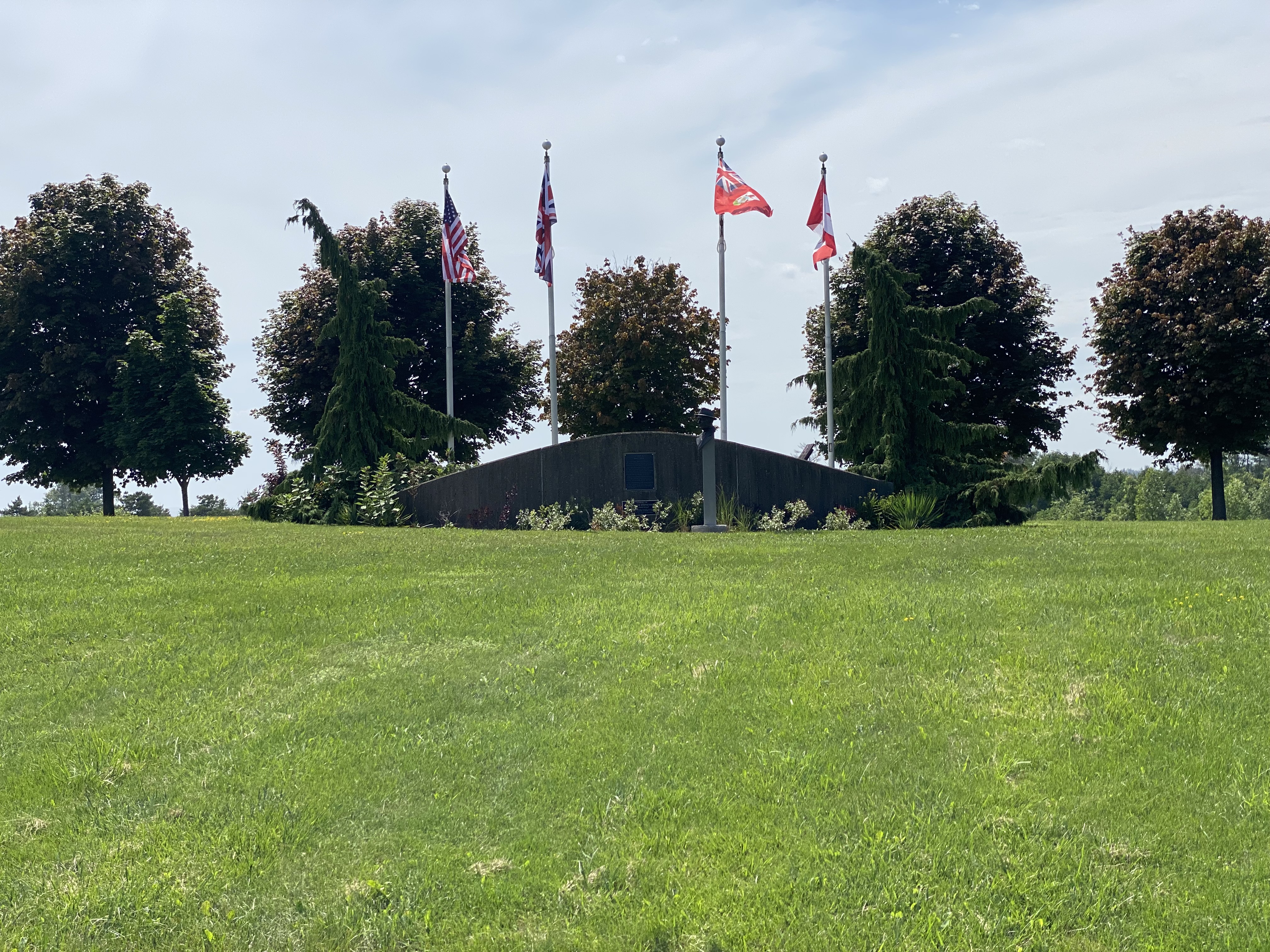 monument with four flags