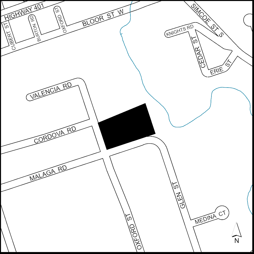 This is a map of 416 to 448 Malaga Rd