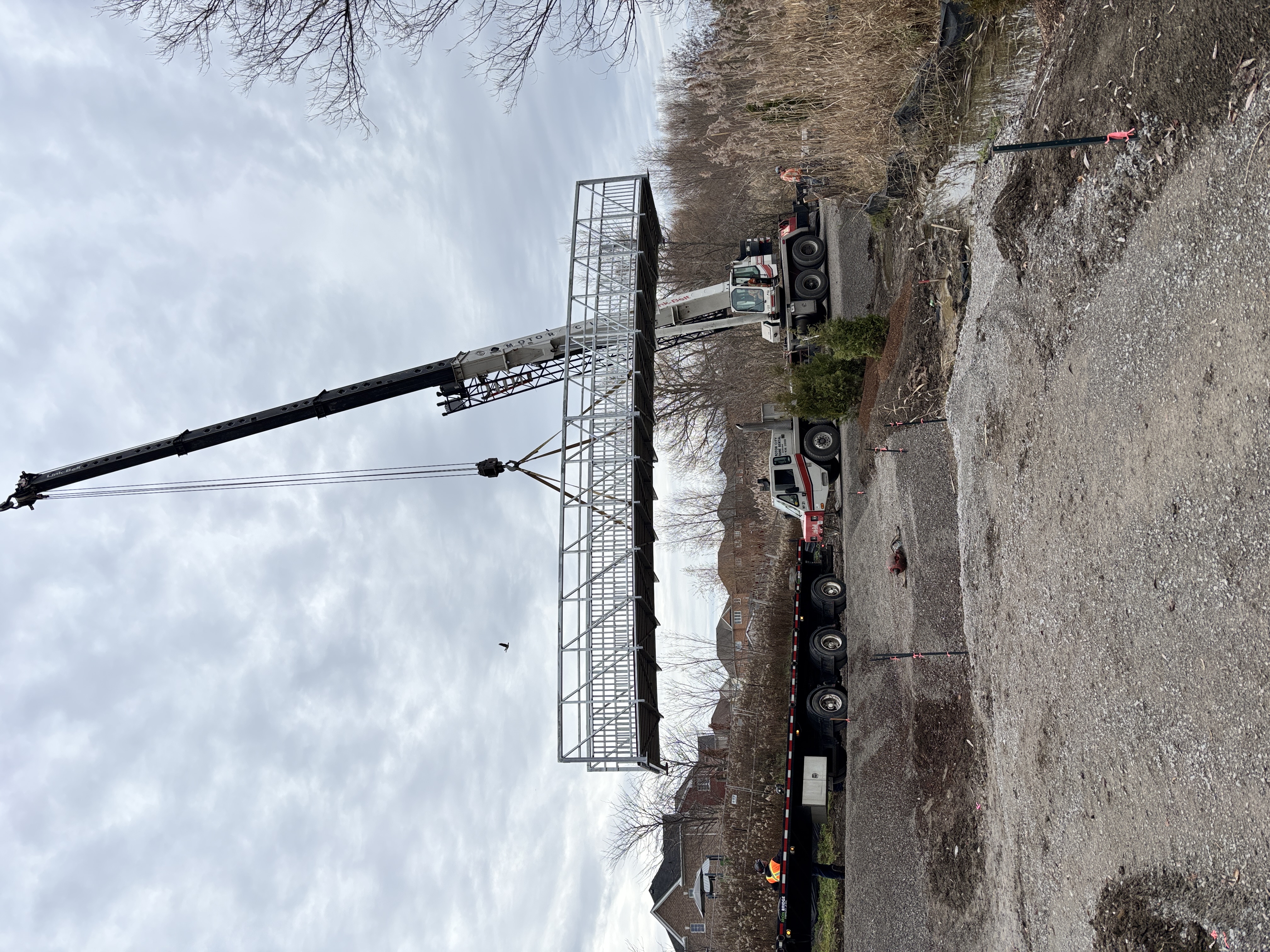 Harmony Creek Trail pedestrian bridge installation