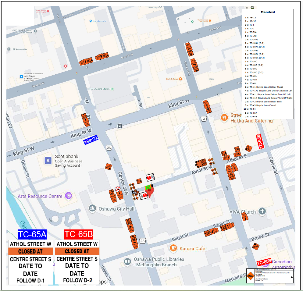 Athol St. road closure map