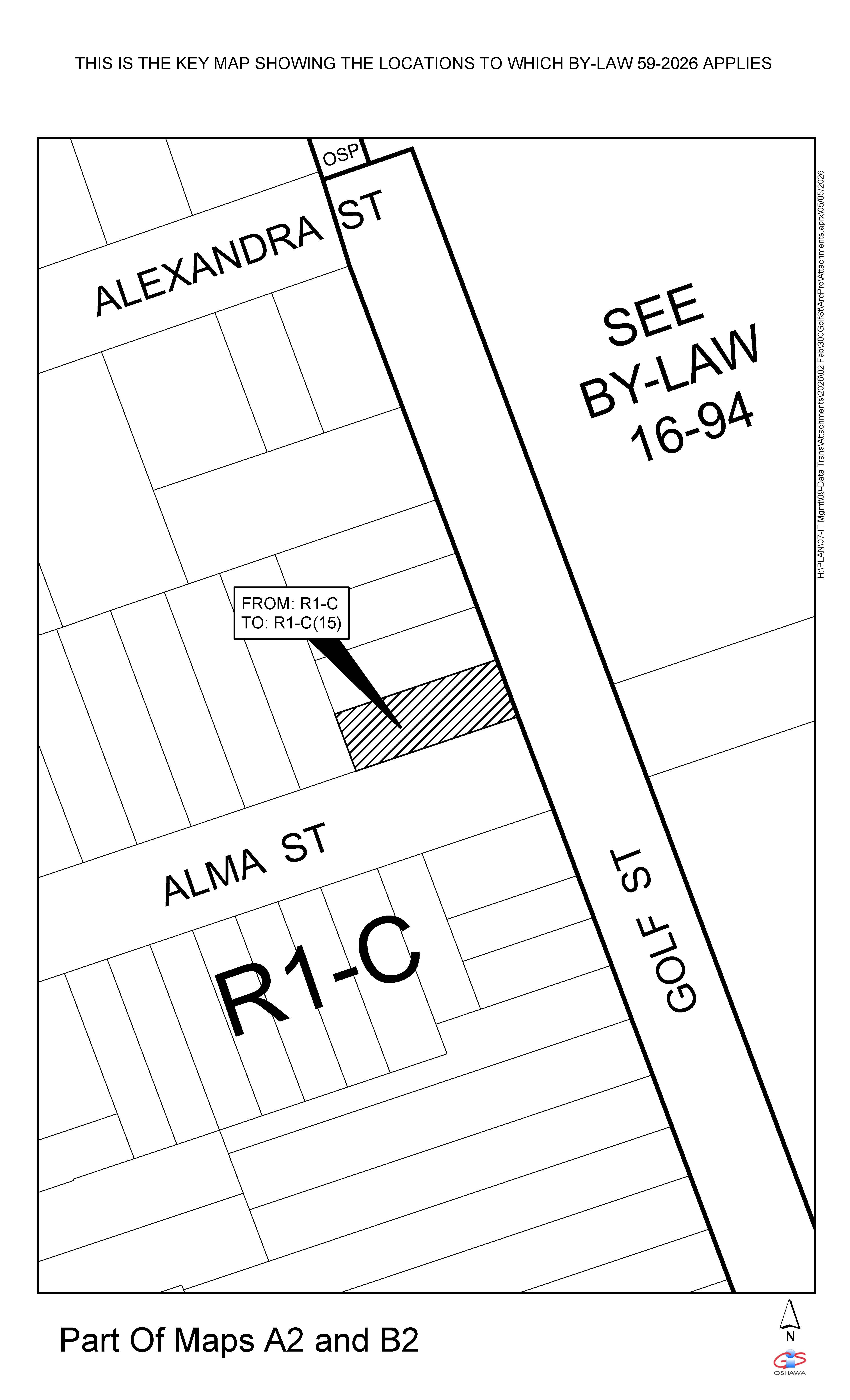 Key map showing the location to which by-law 59-2026 applies