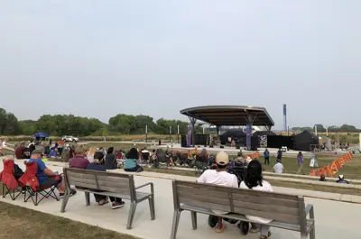 band performing at amphitheater