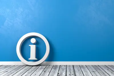 Information mark on a wooden floor