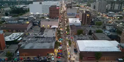 Kars on King aerial of King St. facing West