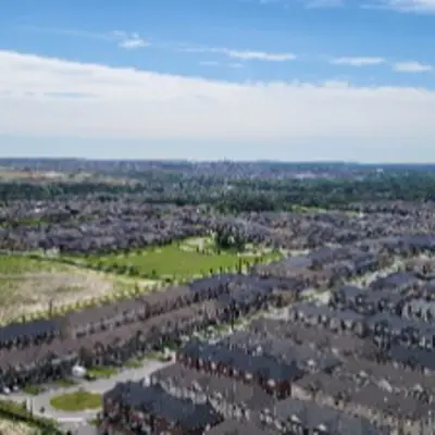 aerial view of subdivision