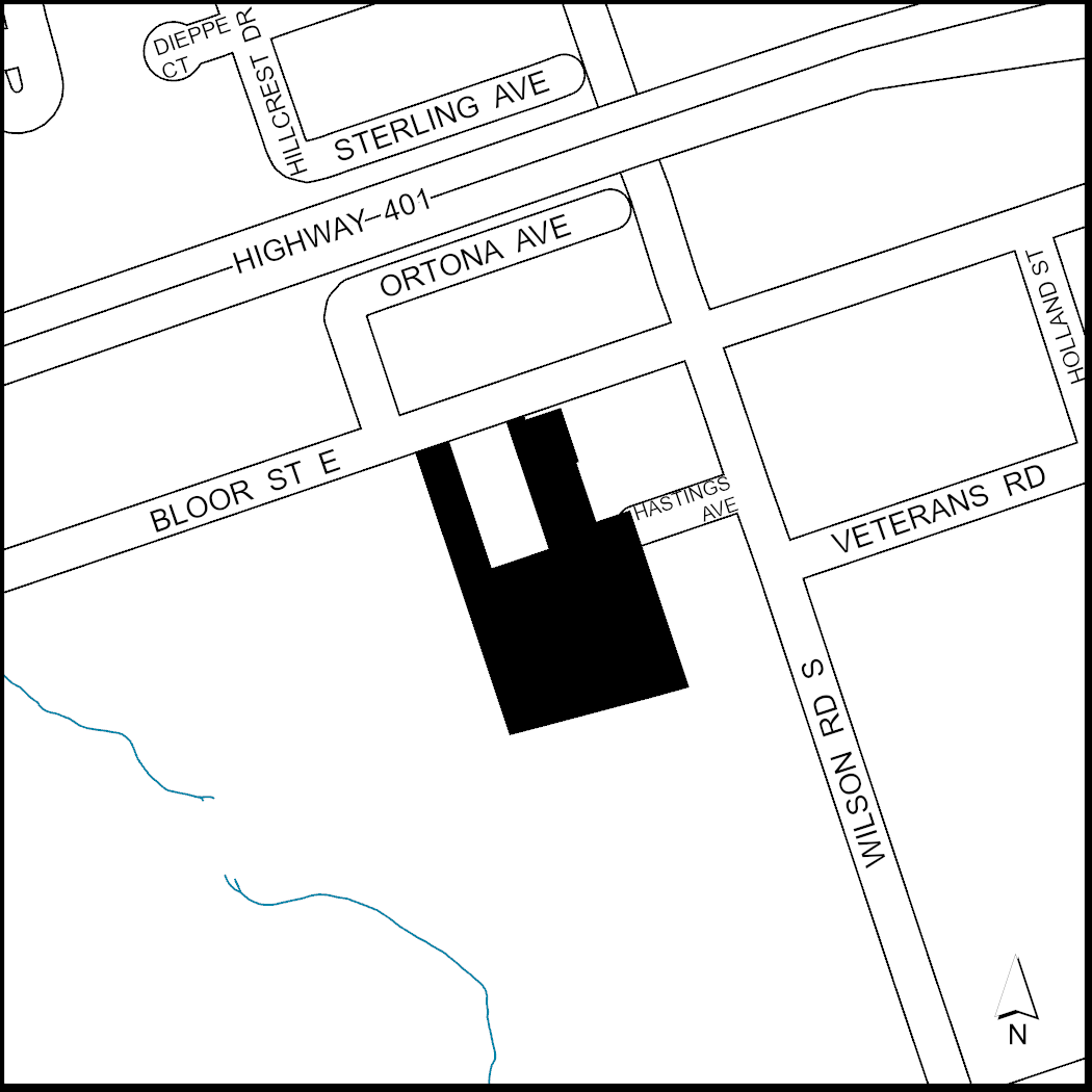 This is a map of 487, 489, 513 and 517 Bloor St. E.