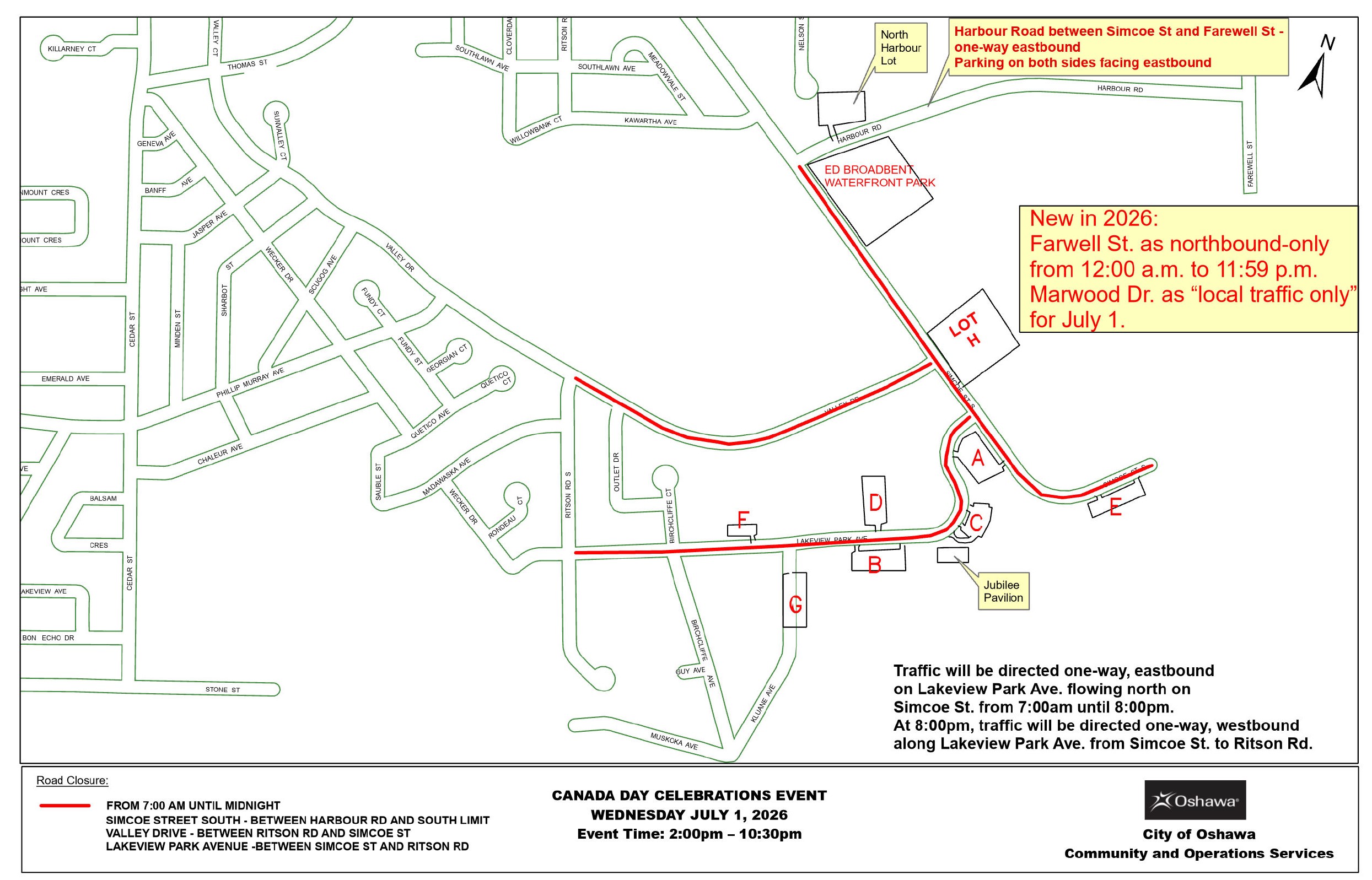Canada Day Celebration - Road Closure Map