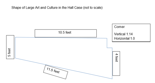 A diagram of vitrine 4 with measurements