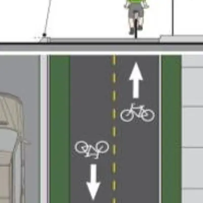 two way raised cycle track