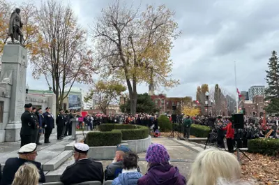Remembrance Day ceremony at Cenotaph