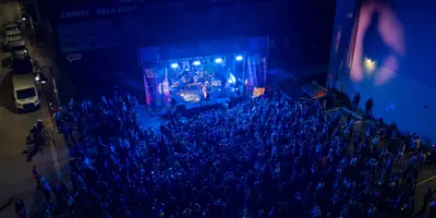 Convergence Aerial Close-up of Crowd