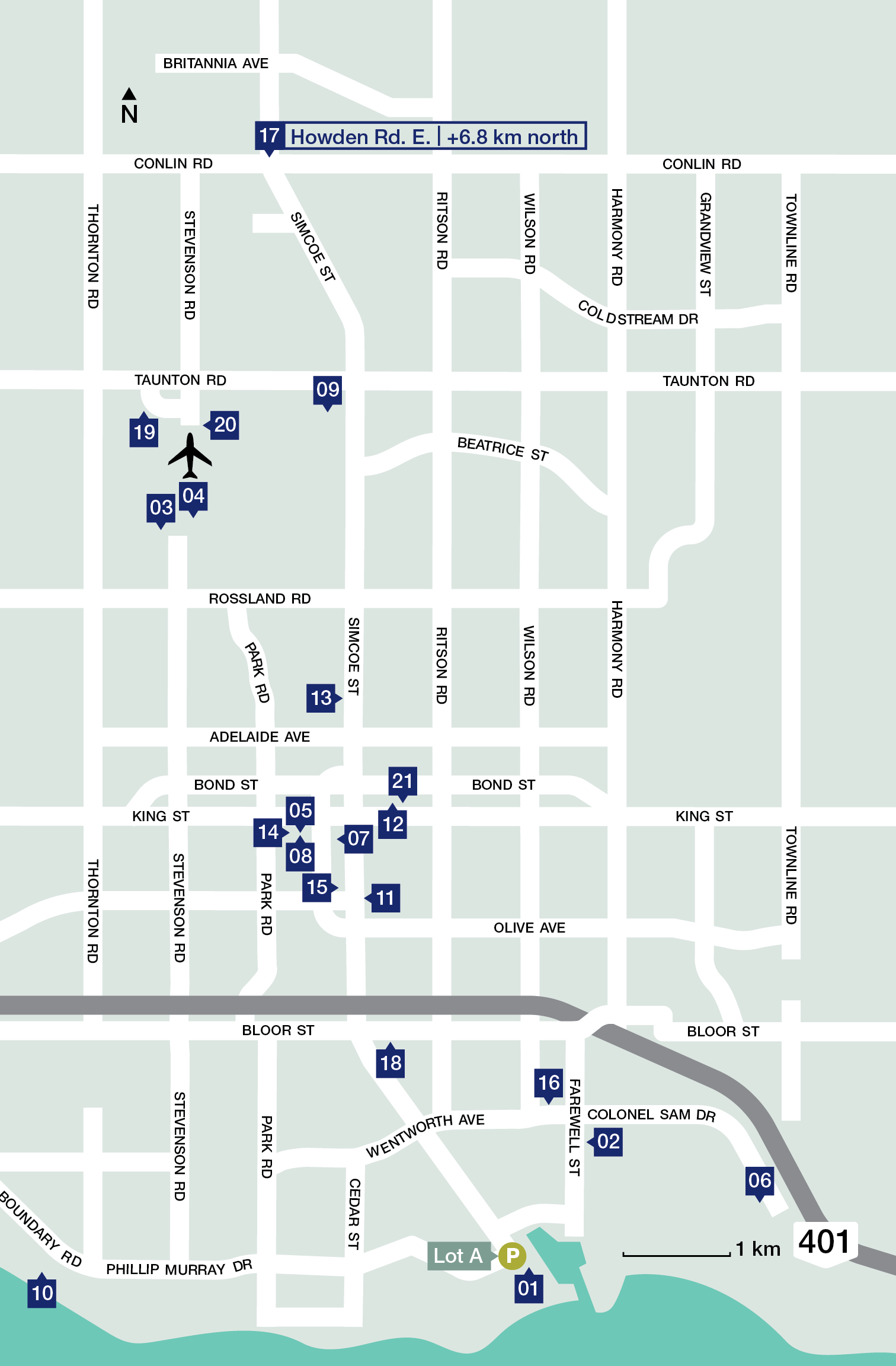 Doors Open event site map: Oshawa