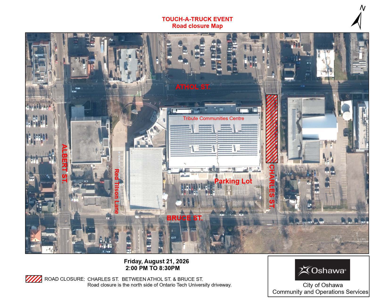 Map of Charles St. road closure August 21