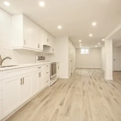 Kitchen in a basement