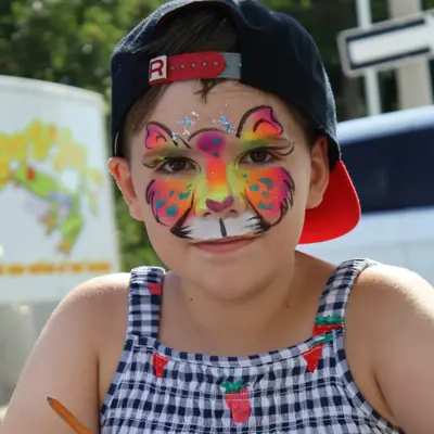 child with facepaint