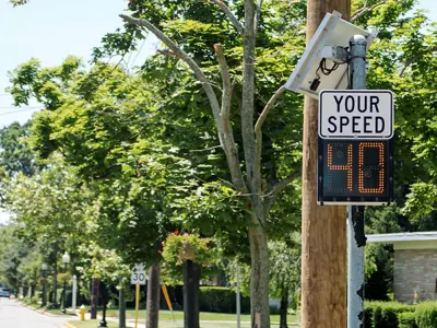 Radar Message Board showing 40km