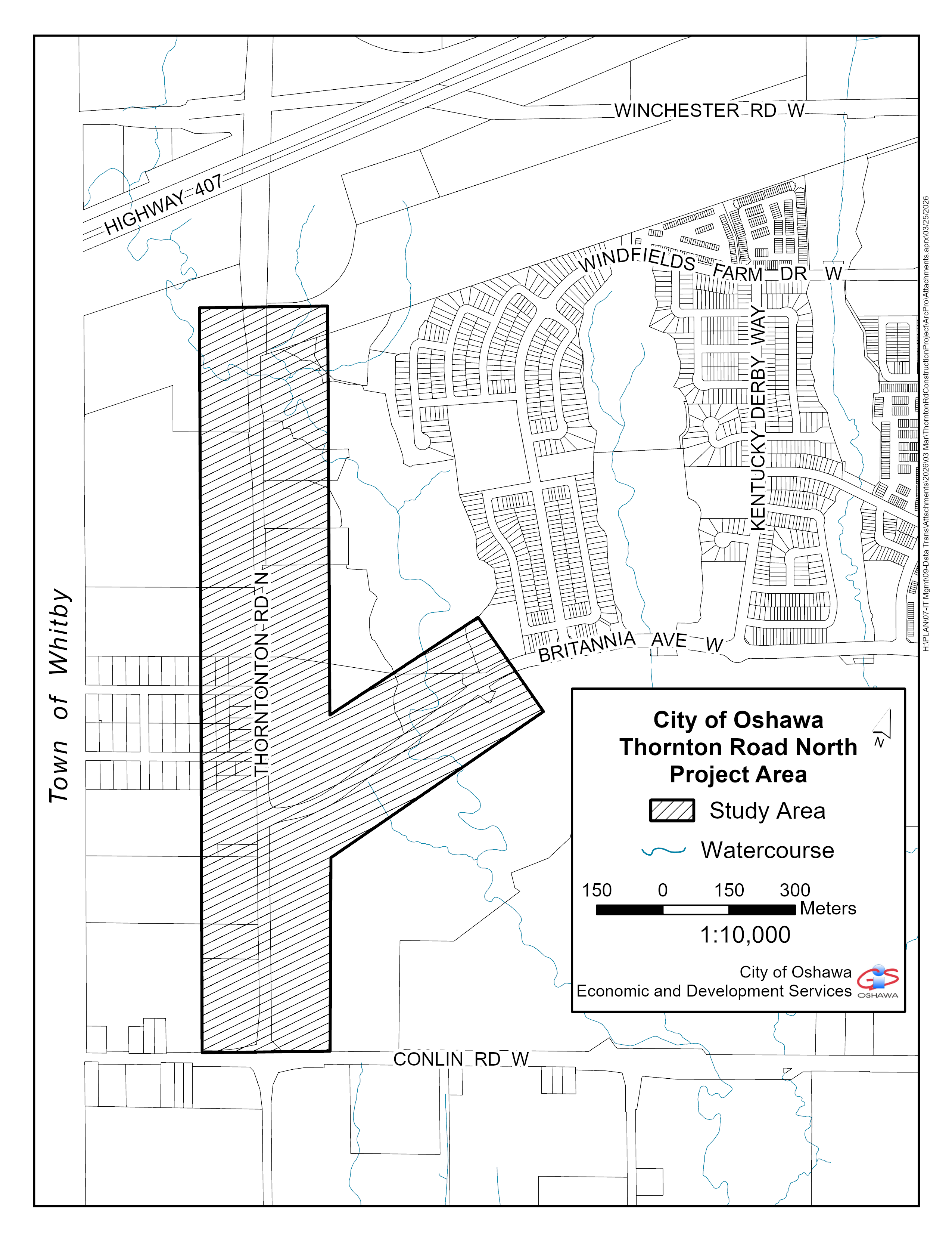 Thornton Road North Project area