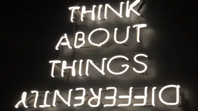 Think about things differently sign