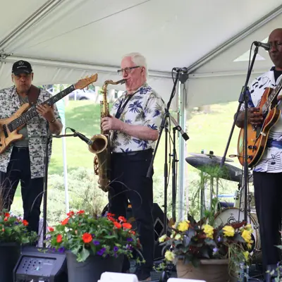 band on stage performing