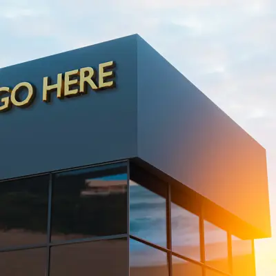 Logo on large building