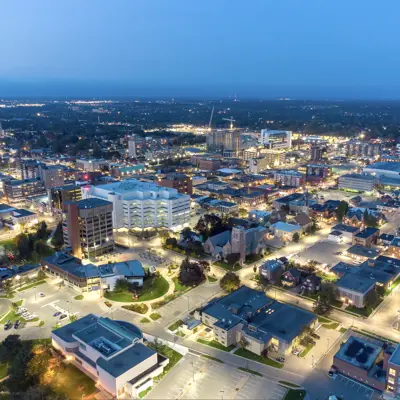 Downtown at dusk