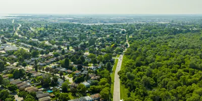 Aerial photo over south Oshawa 