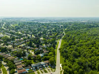 Aerial photo over south Oshawa 