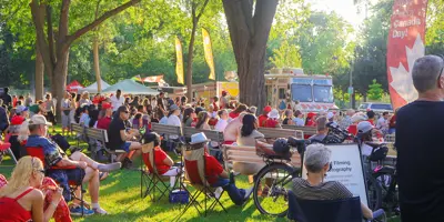 A crowd of people enjoying Canada Day