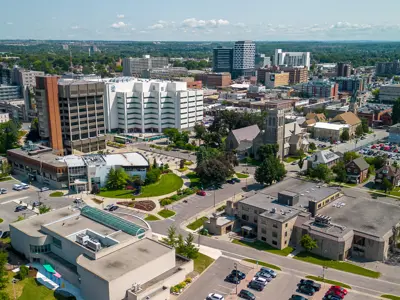 Downtown Oshawa view of City Hall